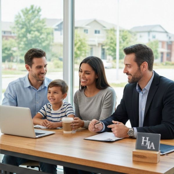 Family going over options with an agent