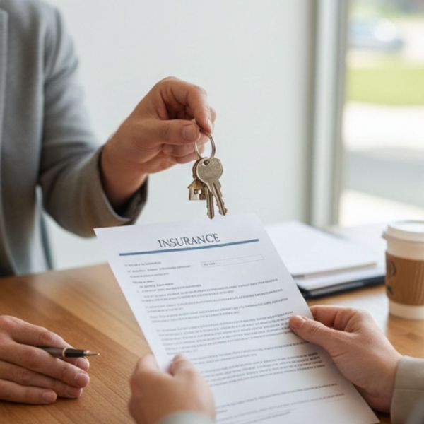 Insurance paper and keys