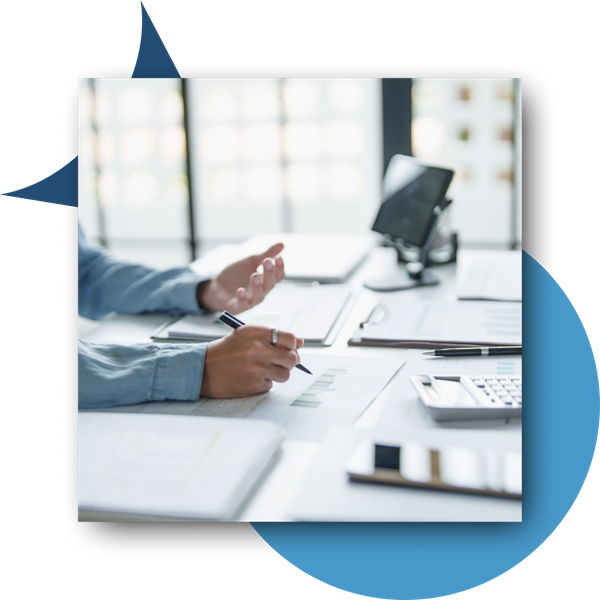 Accountant at work with papers