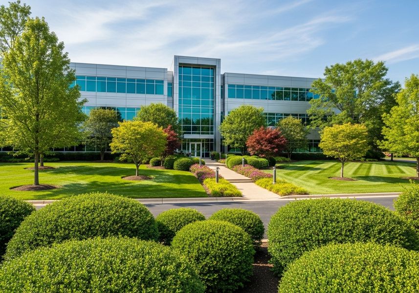 commercial building with immaculate landscaping commercial building with immaculate landscaping