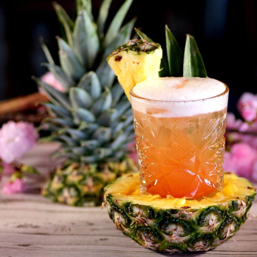 drink in a pineapple shell