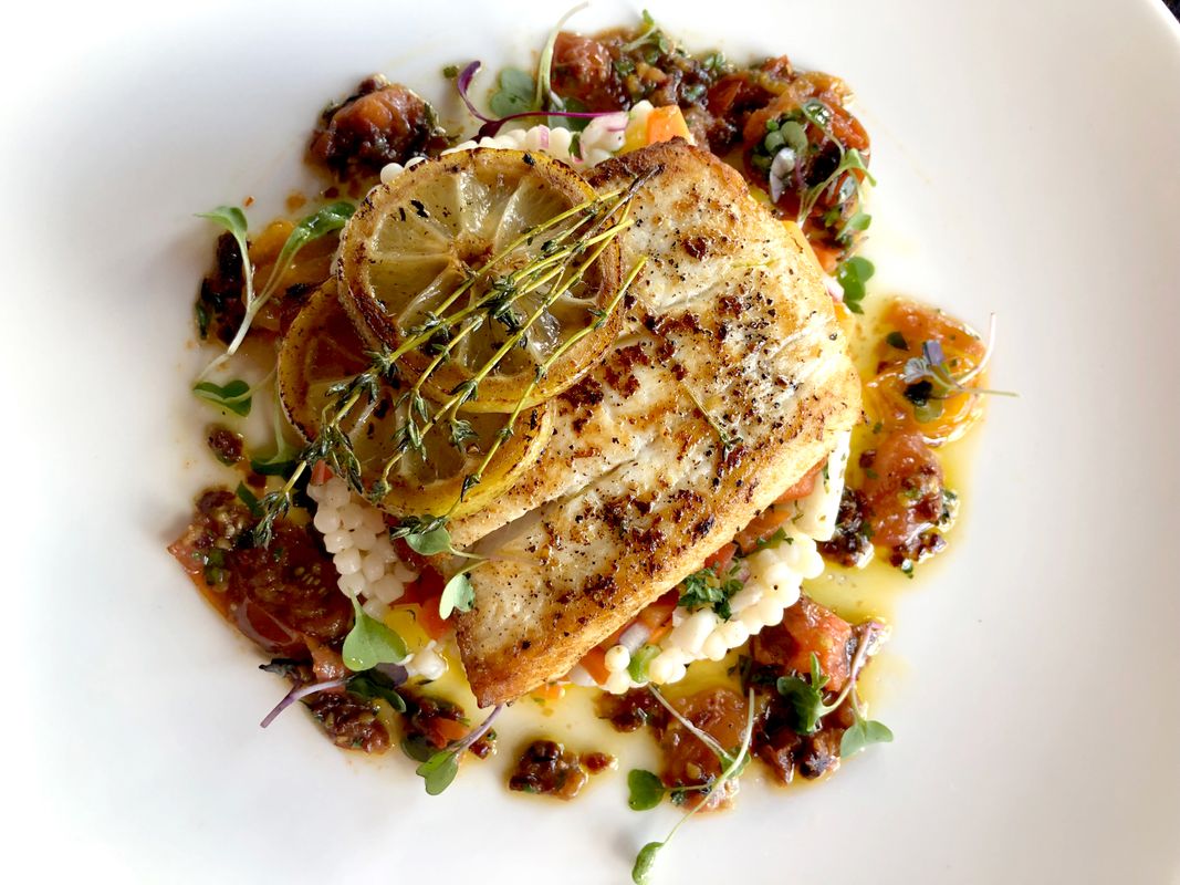 Halibut - cous cous - sun dried tomatoes - Copy.jpg