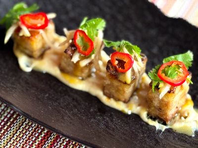 Crispy Pork Belly - cumin apple puree - fresno chili - cilantro - pickled pears.jpg