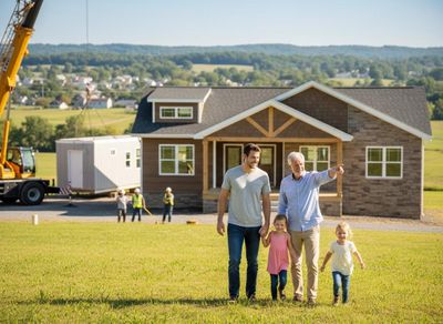 Generations watch new home being built