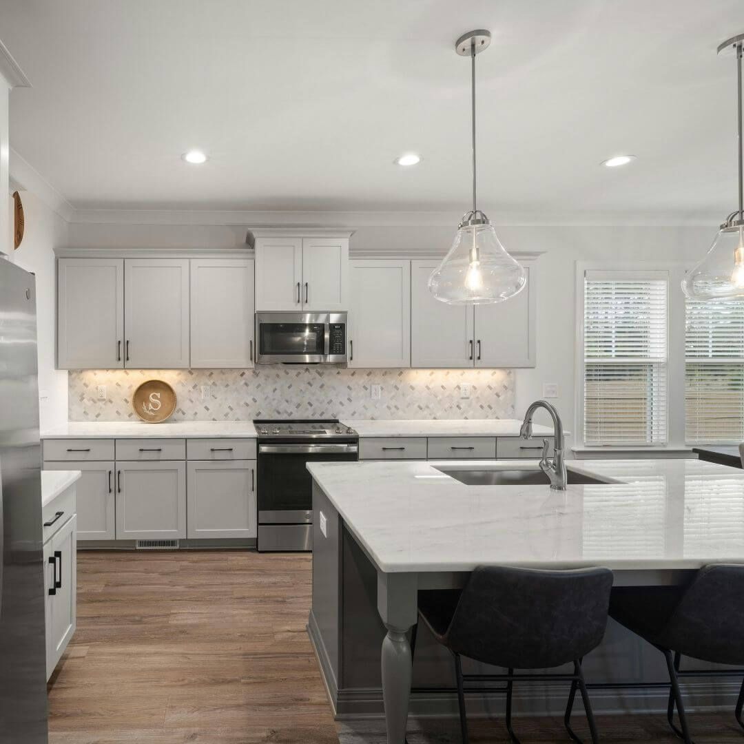 custom kitchen with large island