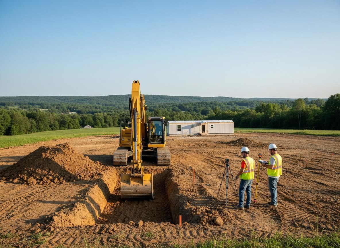 Construction Site Surveying with Excavator