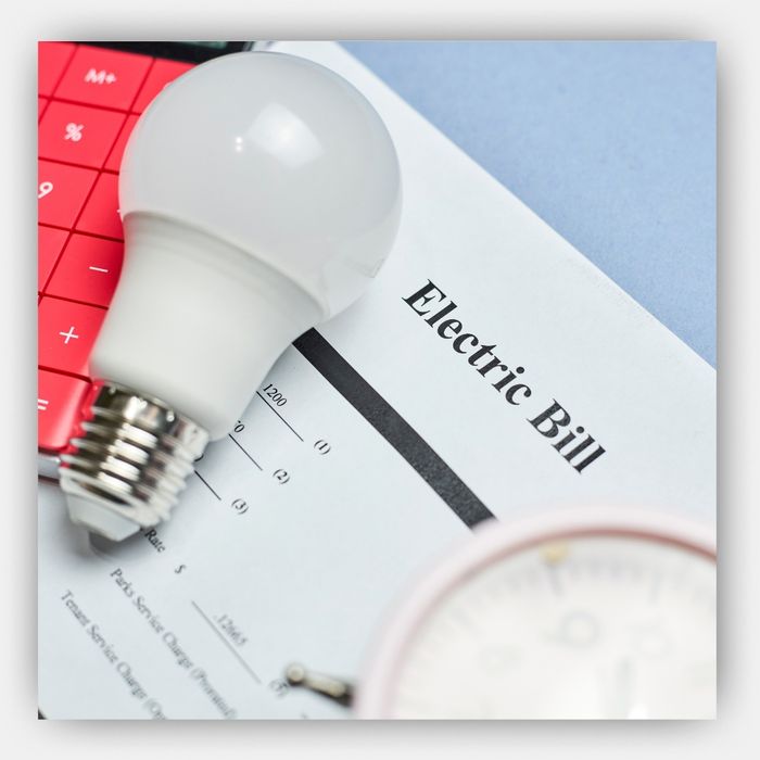 Light bulb on an electric bill