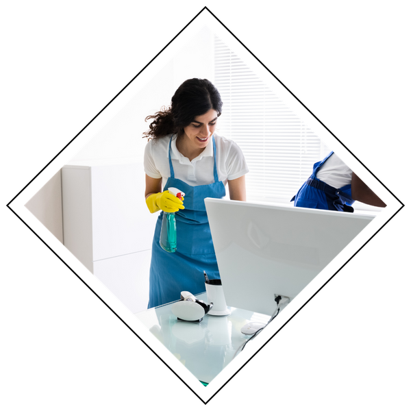 cleaners in an office setting 