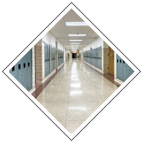 clean school hallway