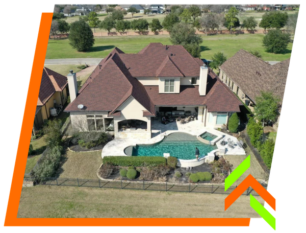 aerial view of new roofing