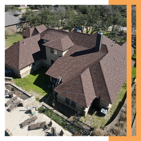 large house getting a roof repairs