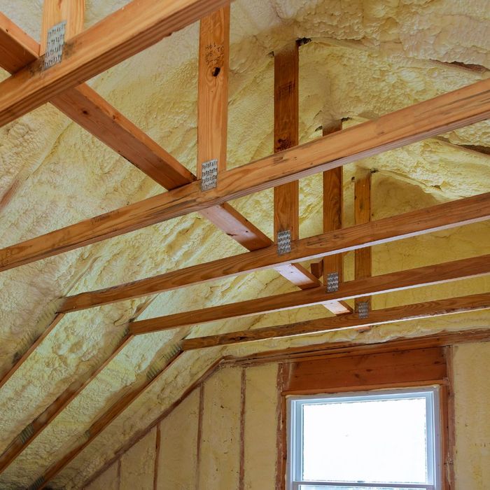 an insulated unfinished attic space