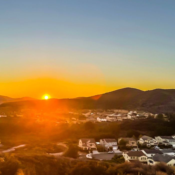 sun setting over Southern California