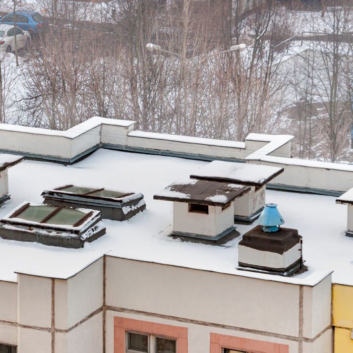 snow on flat roof