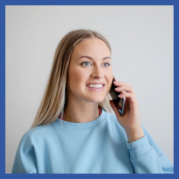 Woman on a phone call