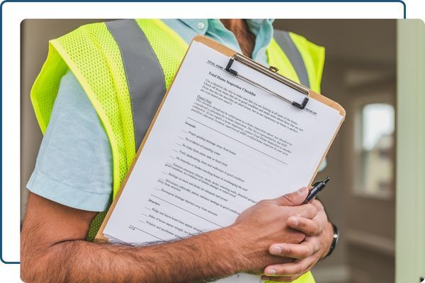 Home inspector holding a checklist 