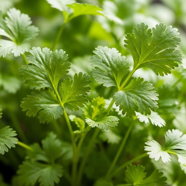 close-up of cilantro plant