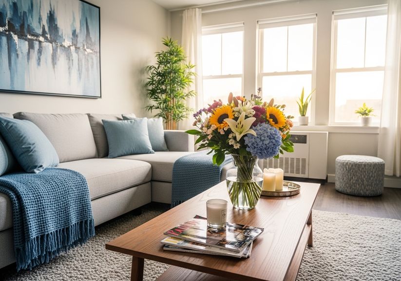 an apartment living area