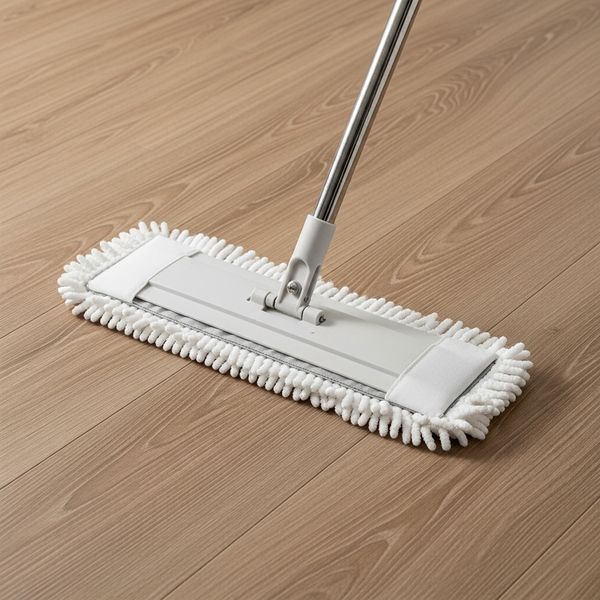 a microfiber mop on a laminate floor