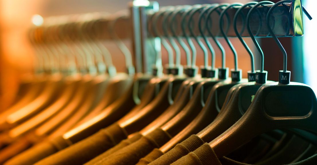 hangers in a closet