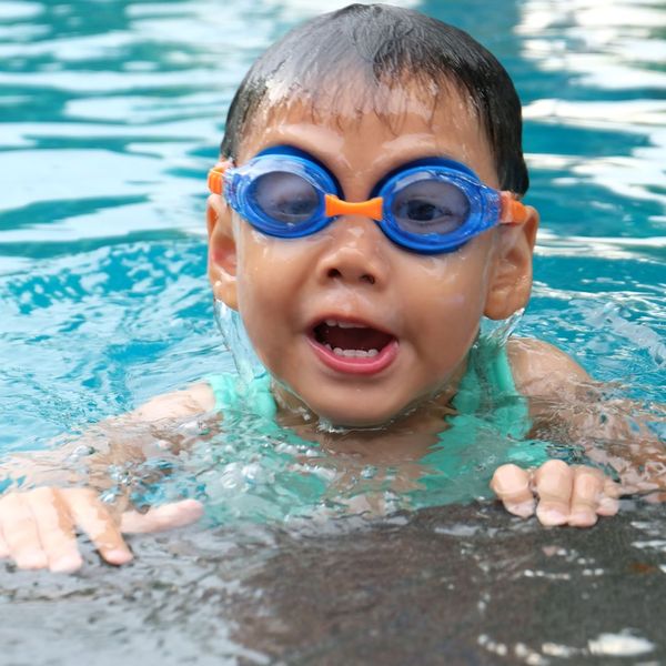 child swimming