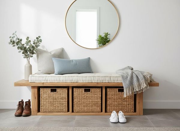 entryway bench with storage