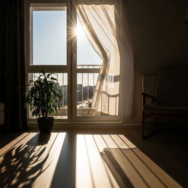 sunlight coming in a window of a bright apartment
