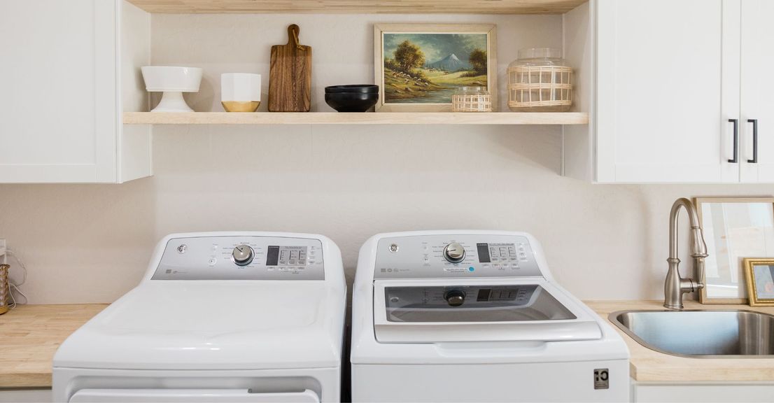 washer and dryer in an apartment