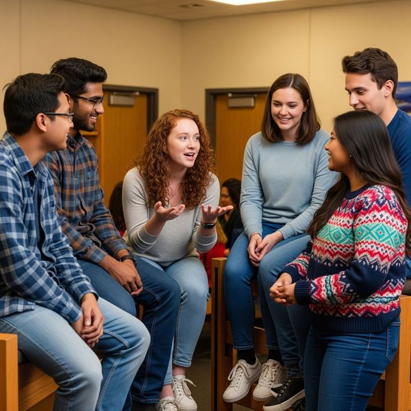 college students talking college students talking