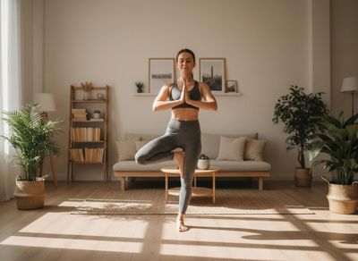 yoga in apartment