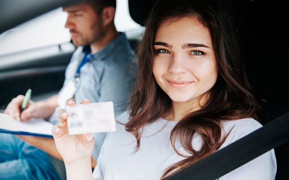 girl getting her driver's license