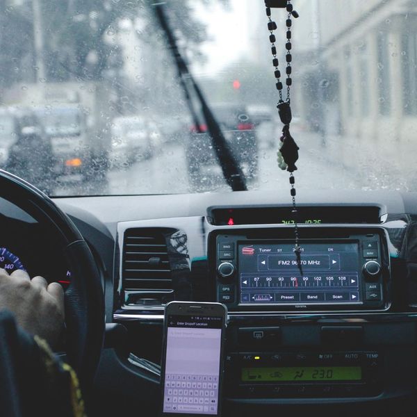 car driving in the rain car driving in the rain
