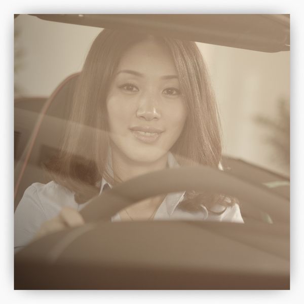 Smiling female driver