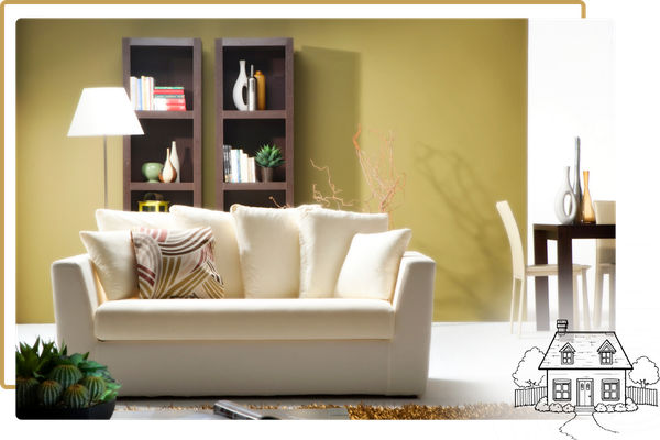 green wall in a home