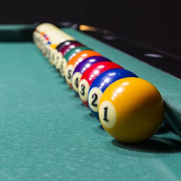 billiard balls lined up