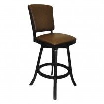 IMPERIAL BAR STOOL WITH BACK, BLACK