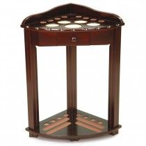 IMPERIAL DELUXE CORNER CUE RACK WITH DRAWER, MAHOGANY