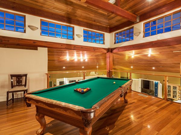 Pool Table in Luxury Home modern home interior.
