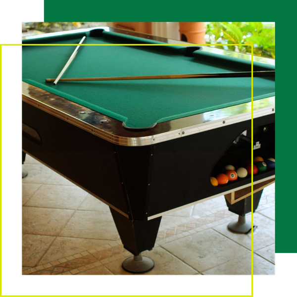 pool table on patio