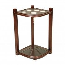 IMPERIAL DOUBLE THICK CORNER CUE RACK, MAHOGANY