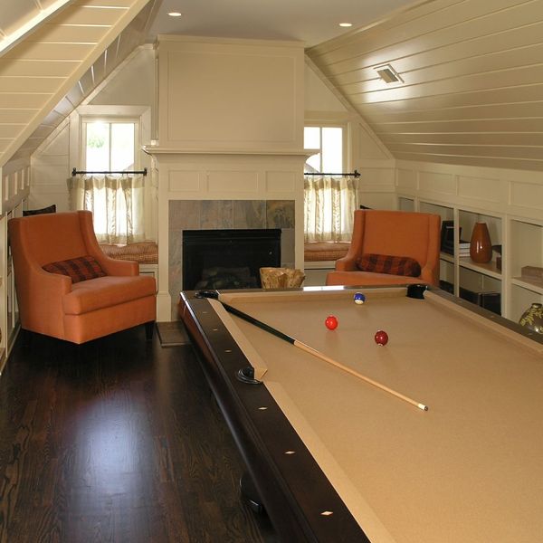 pool table in a room