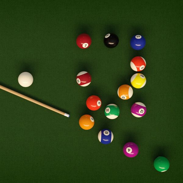 billiard balls on table