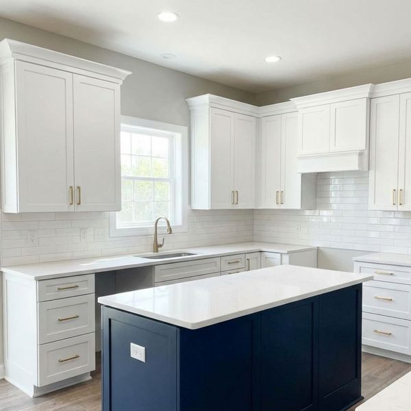 freshly repainted kitchen cabinets