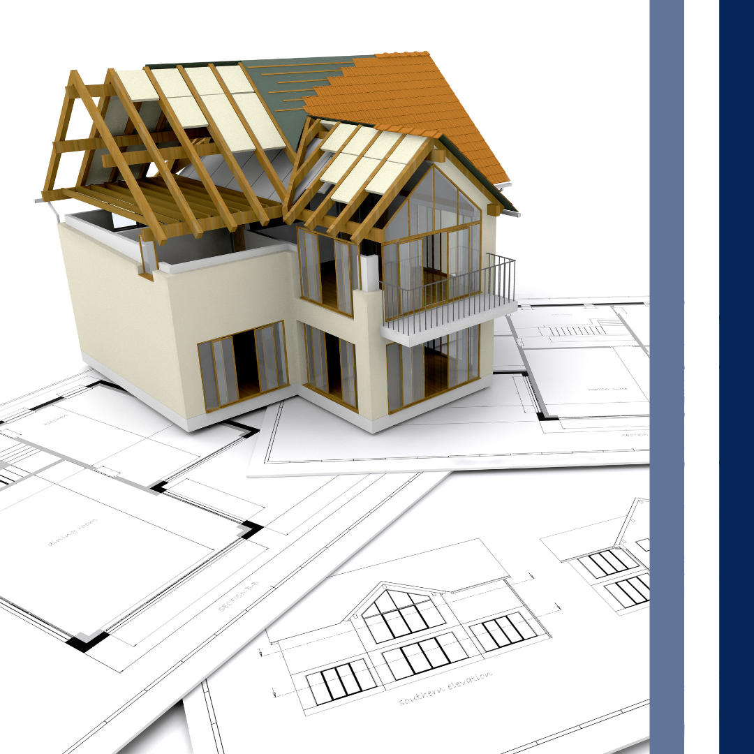 Digital graphic of a home under construction