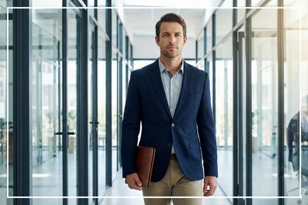 man in a suite walking