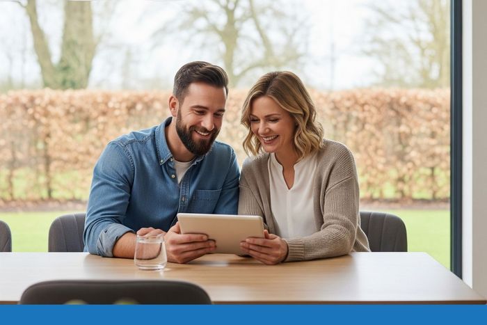 Couple reviewing home improvement financing options