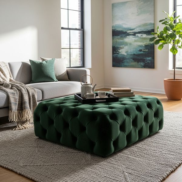 ottoman in an apartment living room