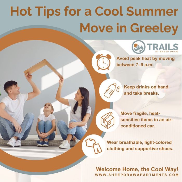 infographic that lists way to stay cool when moving in the summer infographic that lists way to stay cool when moving in the summer