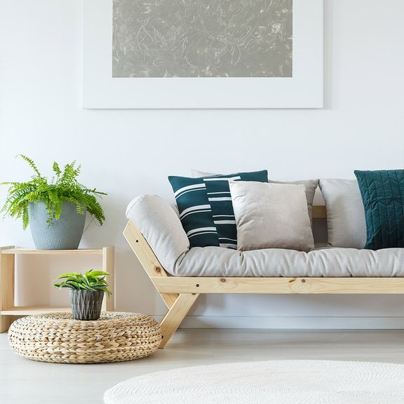 A nice couch in a modern-looking living room. A nice couch in a modern-looking living room.