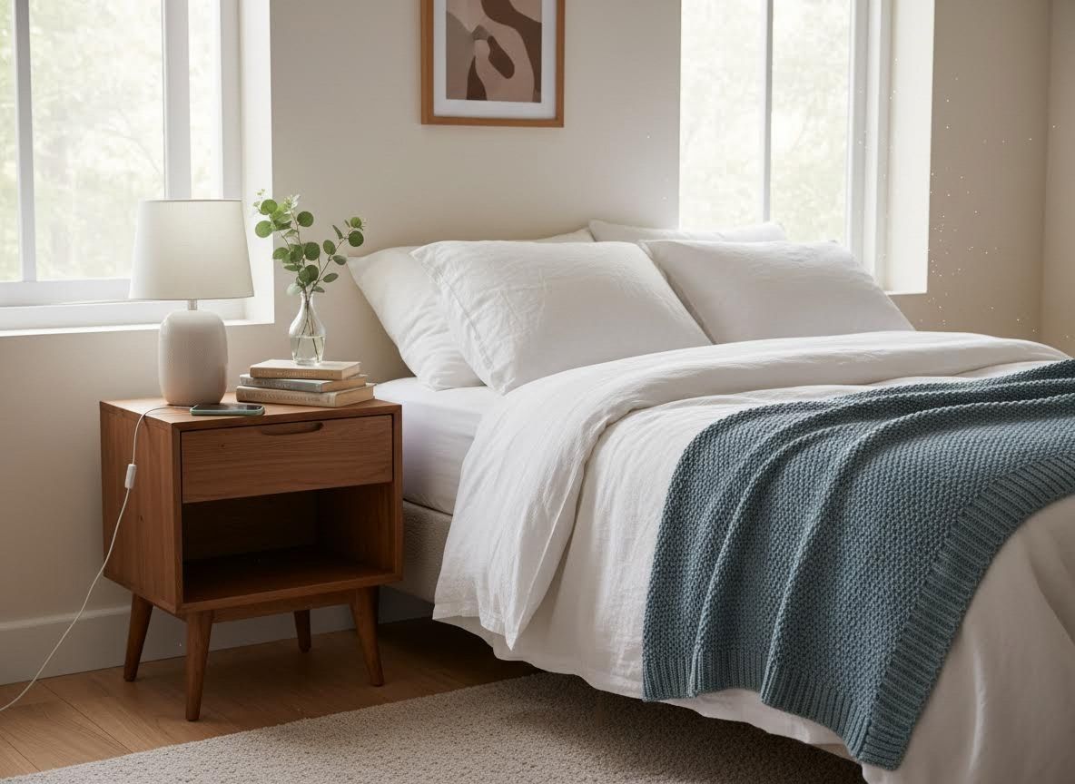 bedroom with a nightstand